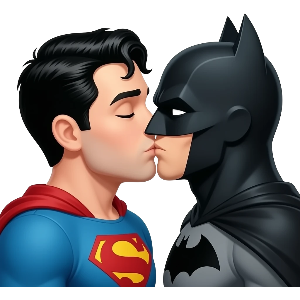 Super man besando a Batman emoji