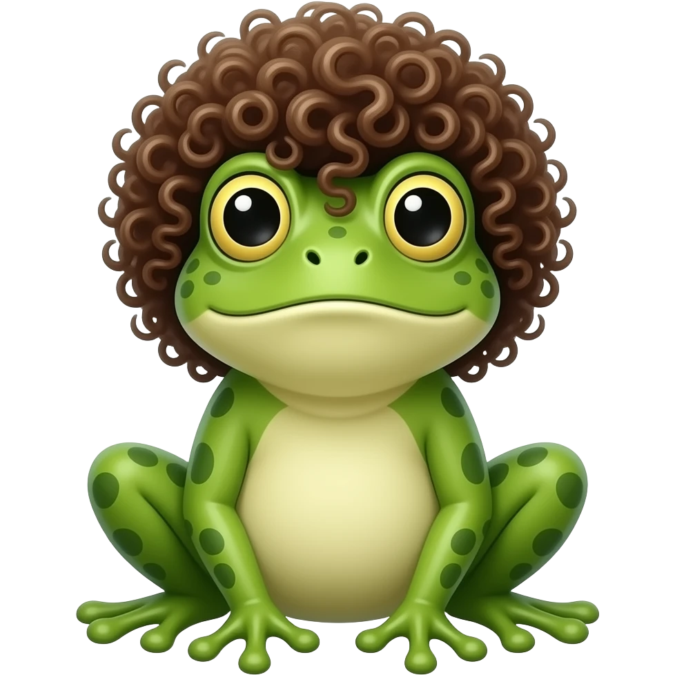 frog with curly hair emoji