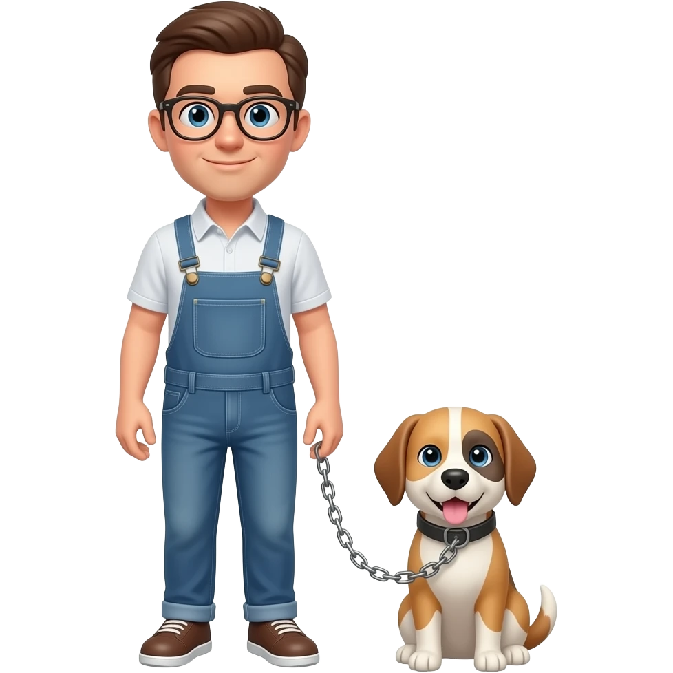 🧍🏼+ 🐕 = ⛓️ homem emoji