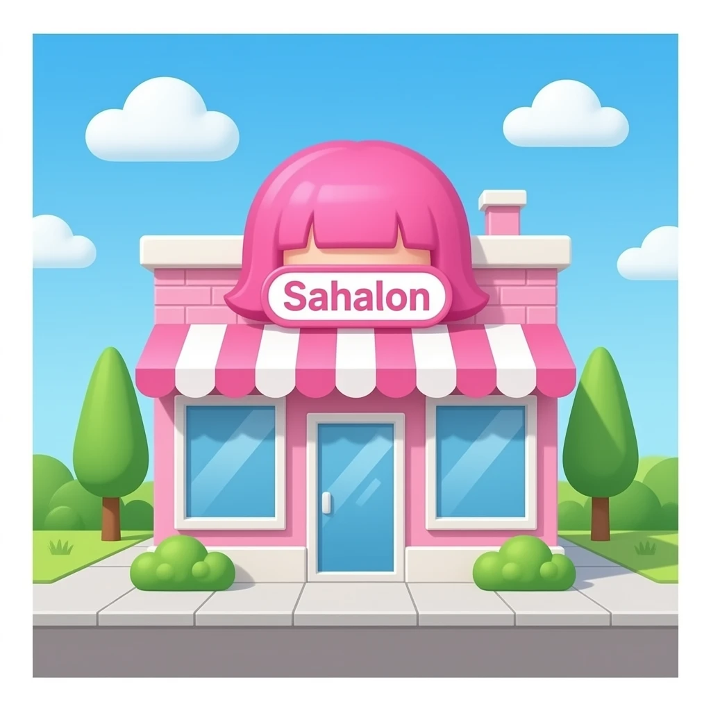 HairSalon Building Pink Building emoji