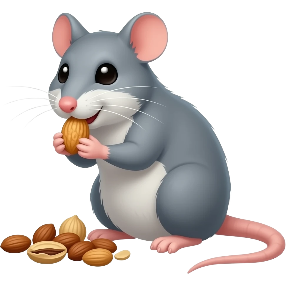 rata comiendo frutos secos emoji