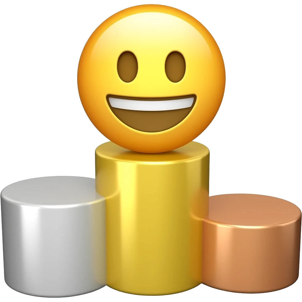 Podium ranking three seperate levels rank places silver gold bronze emoji gold in middle emoji