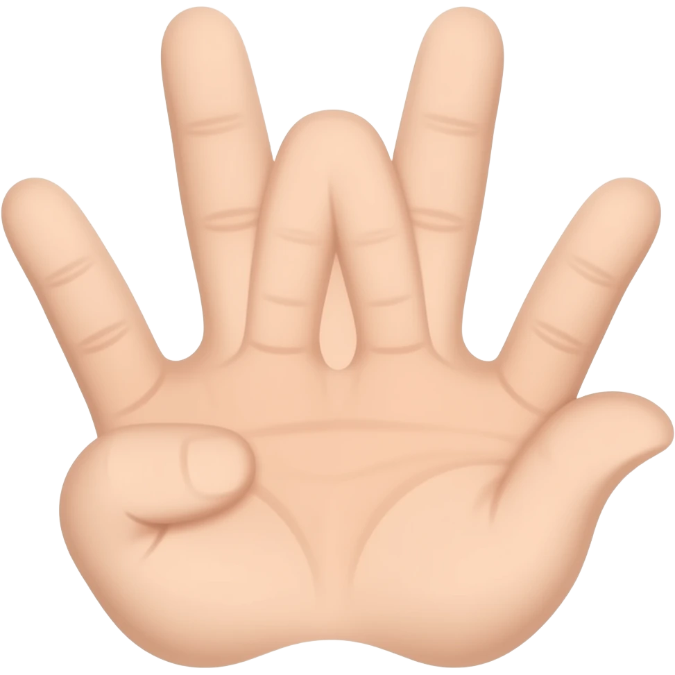 Fingers shaped like a W emoji