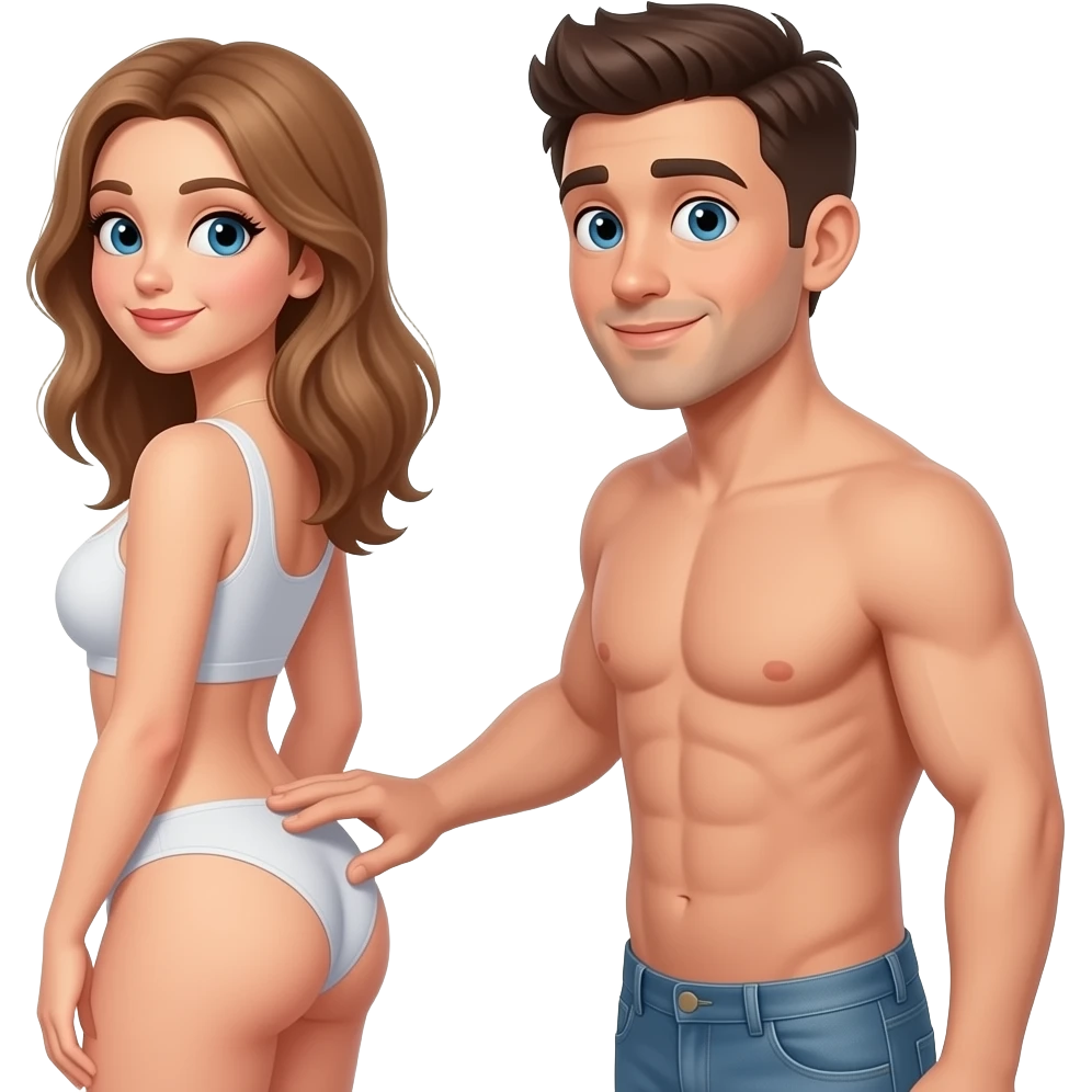 Homem colocando o pau no cu de uma mulher e os dois pelados emoji