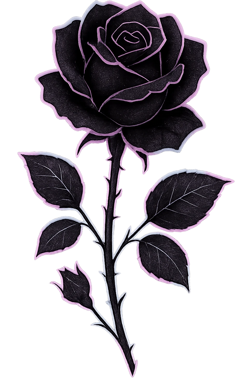 pastel goth black rose, remove background emoji