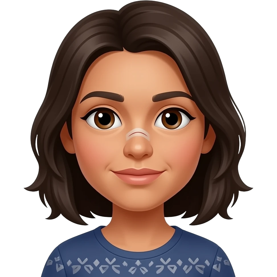 Brunette Mexican girl with injured nose emoji