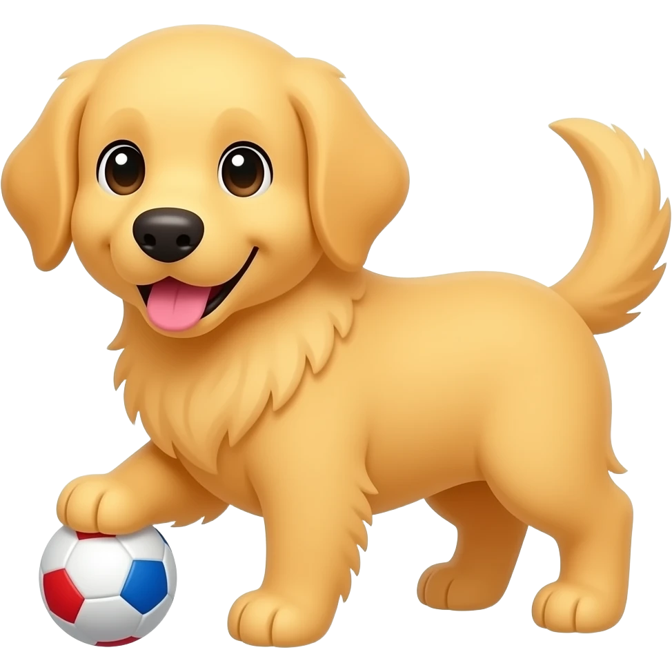 Hund, niedlich, golden retriever mit ball emoji