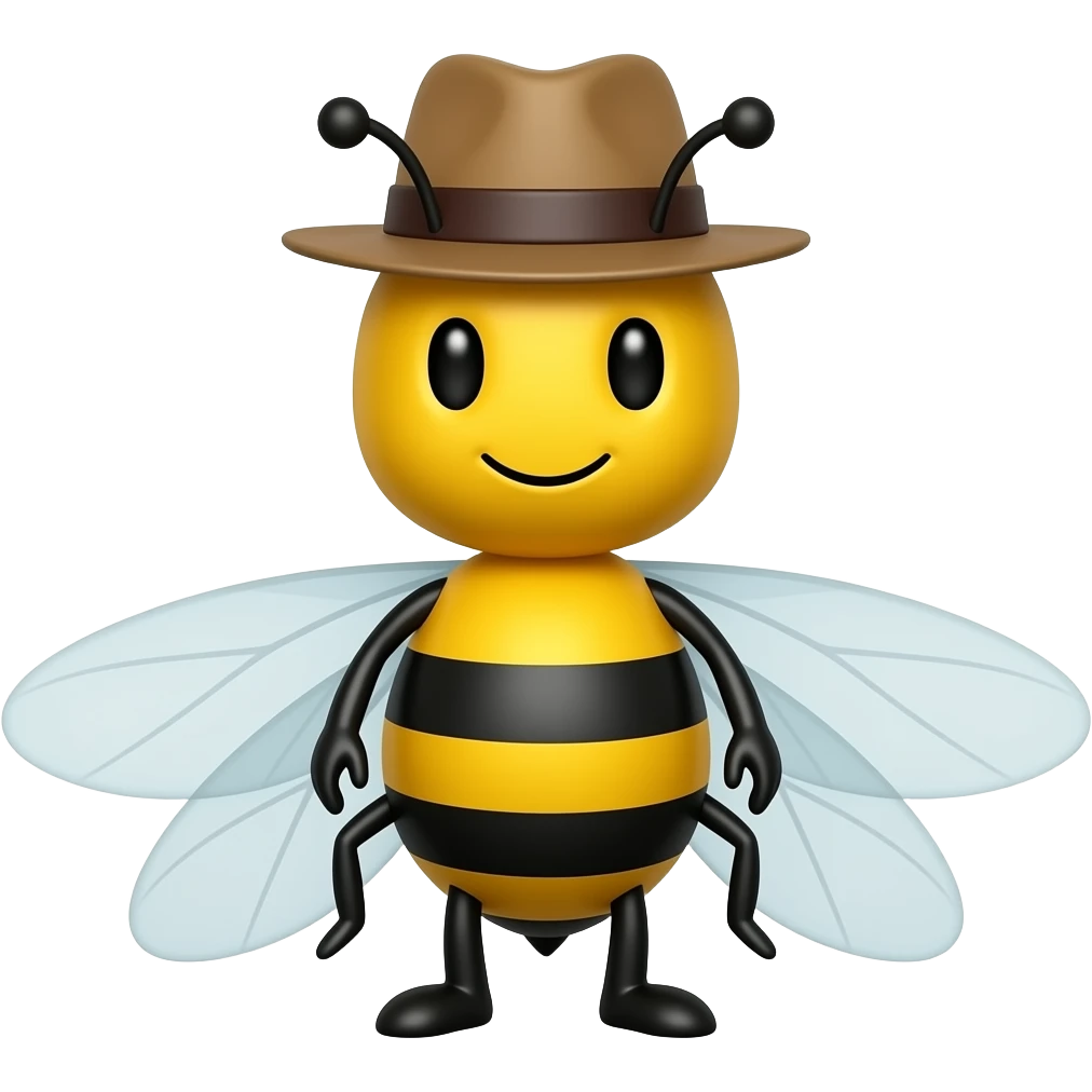 una abeja con sombrero emoji