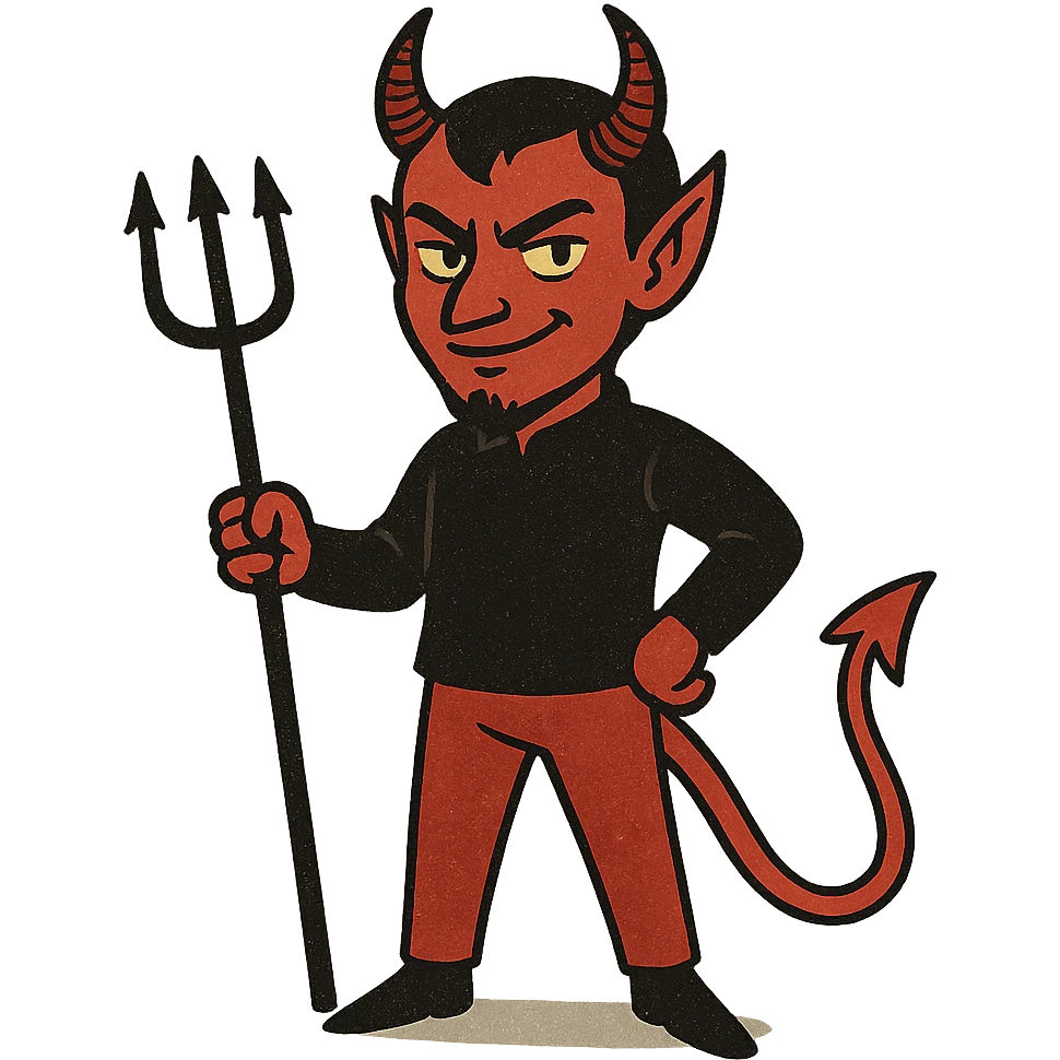 a devil character, general illustration style emoji