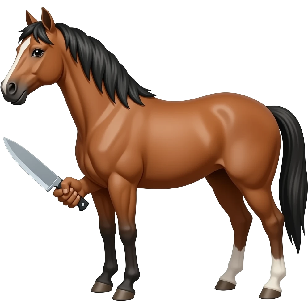 Horse with a knife emoji