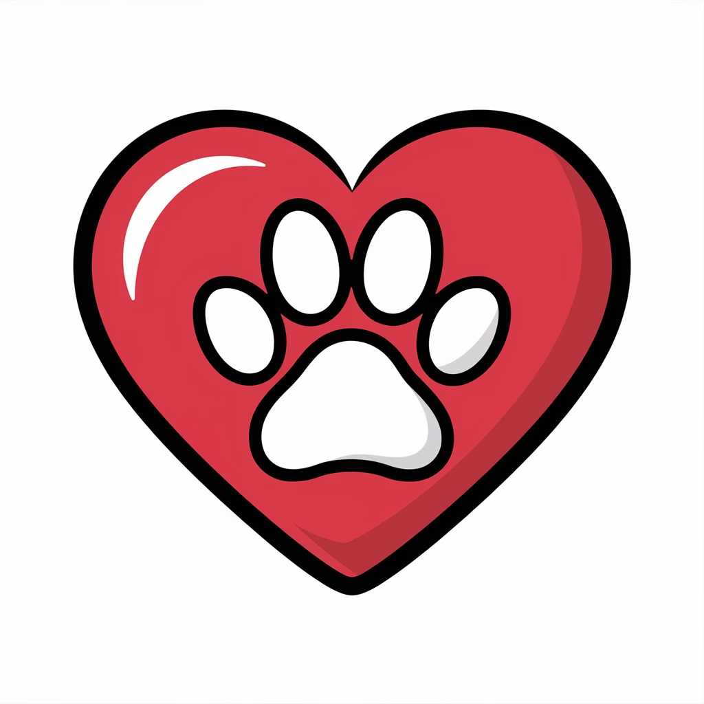 heart with a paw print emoji