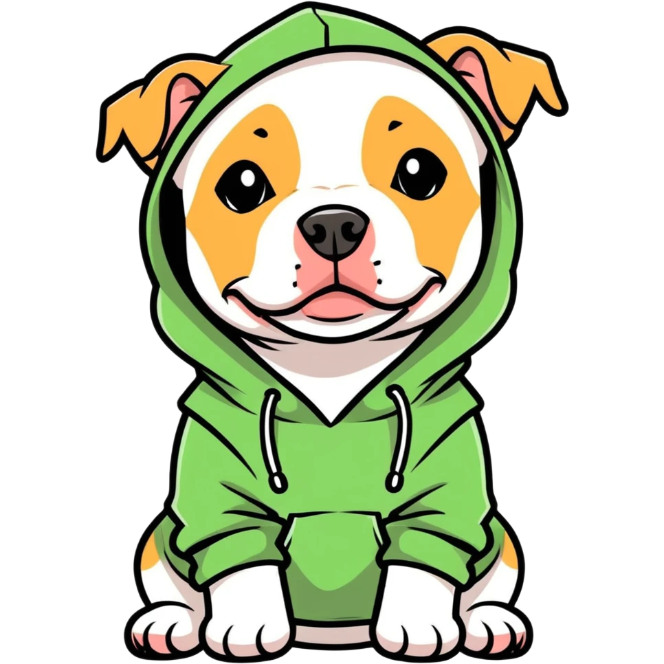 Pit Bull wearing hoodie emoji