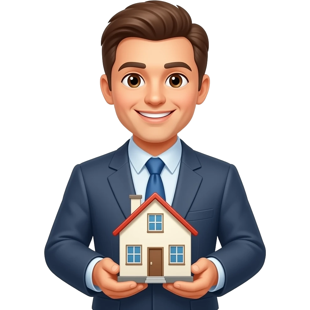 happy first ime home buyer holding a house emoji