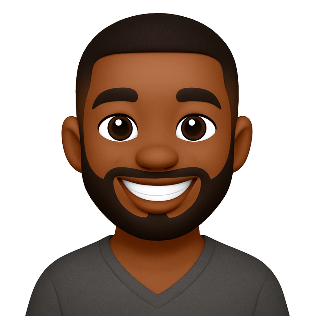 turn the second man in emoji style of the 1st image, match the facial features and clothes  emoji