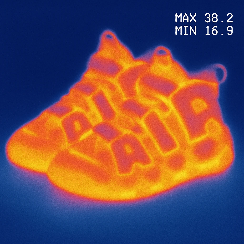 A pair of Nike More Up Tempo sneakers emoji