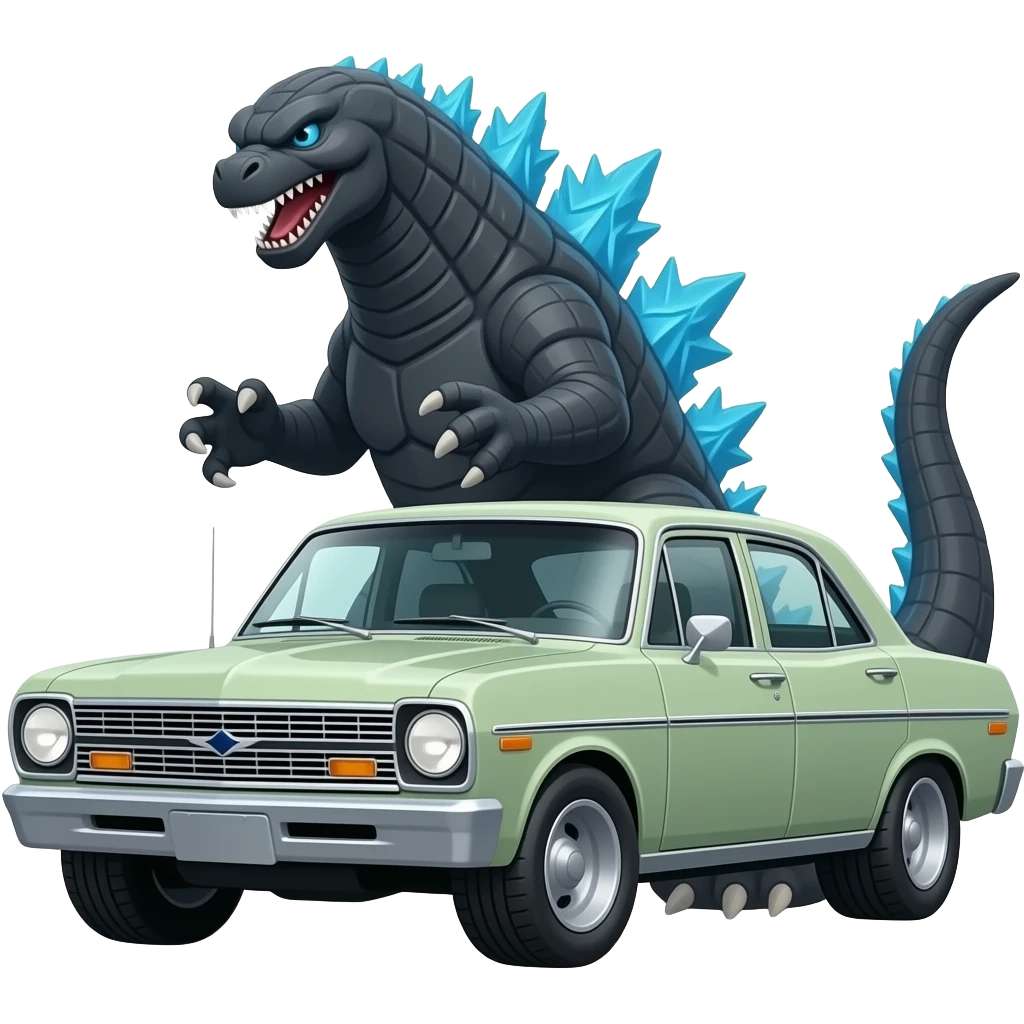 GODZILLA DRIVING CHEVY II emoji