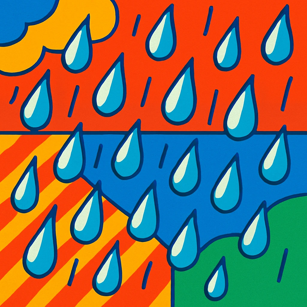 rain, vibrant toon style emoji