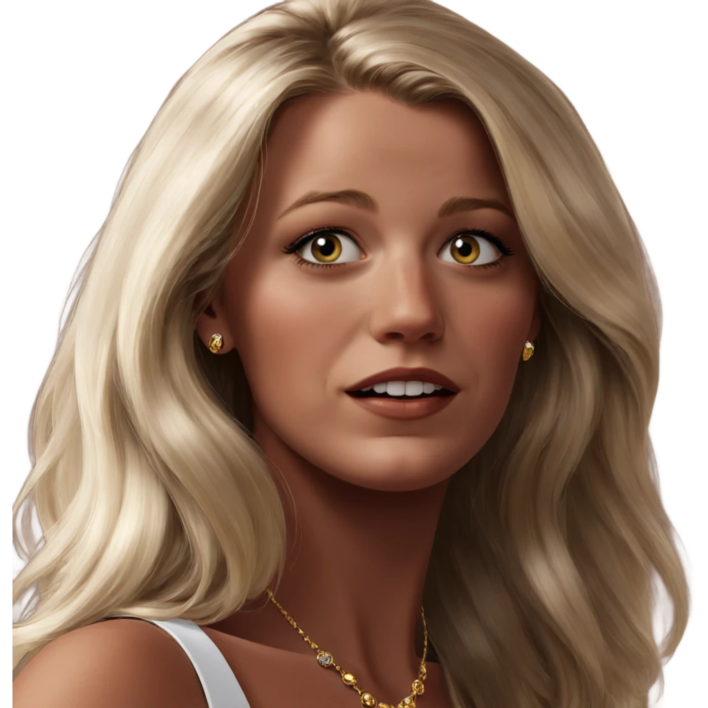 blonde girl with jewelry portrait emoji
