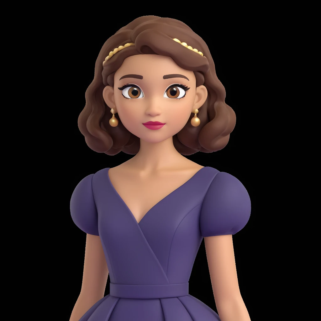 Zendaya as a 3D Disney princess, expressive and charming, large eyes, soft lighting, smooth skin, detailed hair, elegant dress, classic Disney look emoji