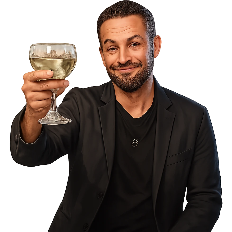 Герой на фотографии в позе и выражением лица из знаменитого мема с Ди Каприо из Великого Гэтсби, слегка рисованный, но при этом реалистичный объемный стиль, прозрачный фон emoji