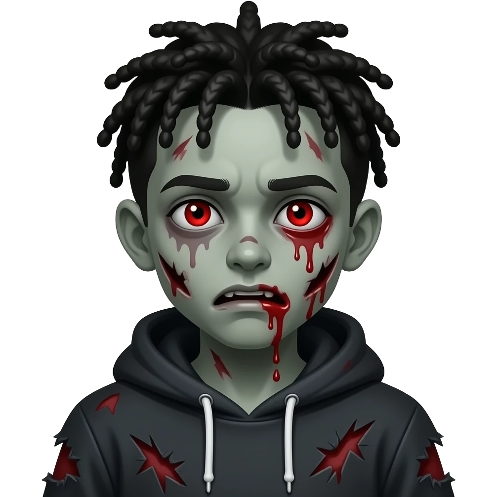 zombie black boy with cornrows emoji