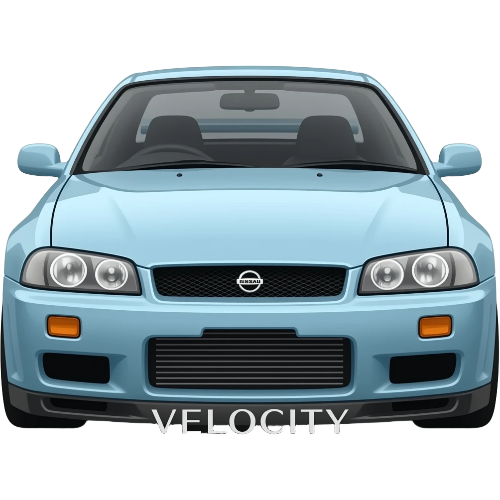 A light blue customised R32 with the Word Velocity underneath it emoji