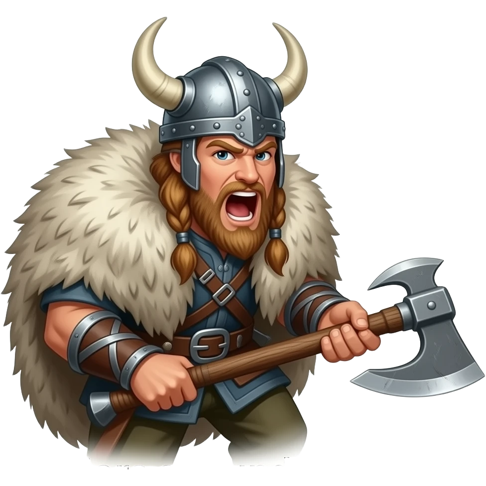 Викинг который кричит: "Воины Уньда в бой!" emoji