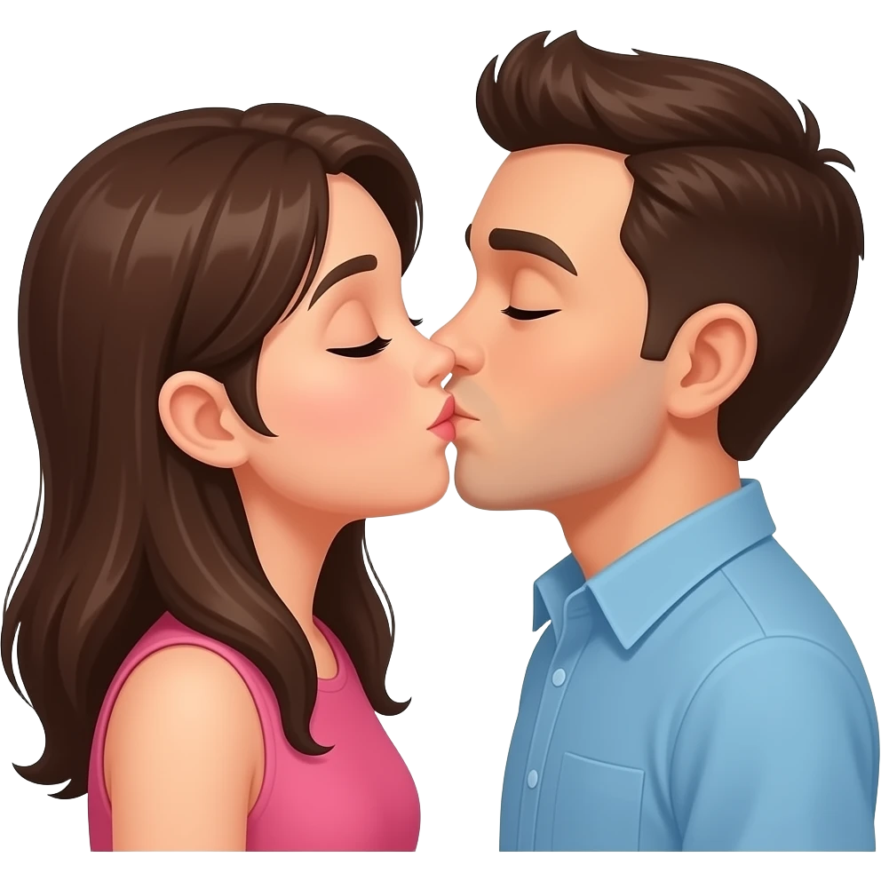 Make them kissing emoji