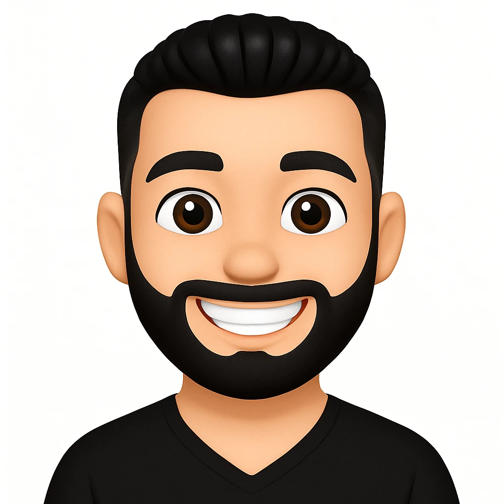turn the second man in emoji style of the 1st image, match the facial features and clothes emoji