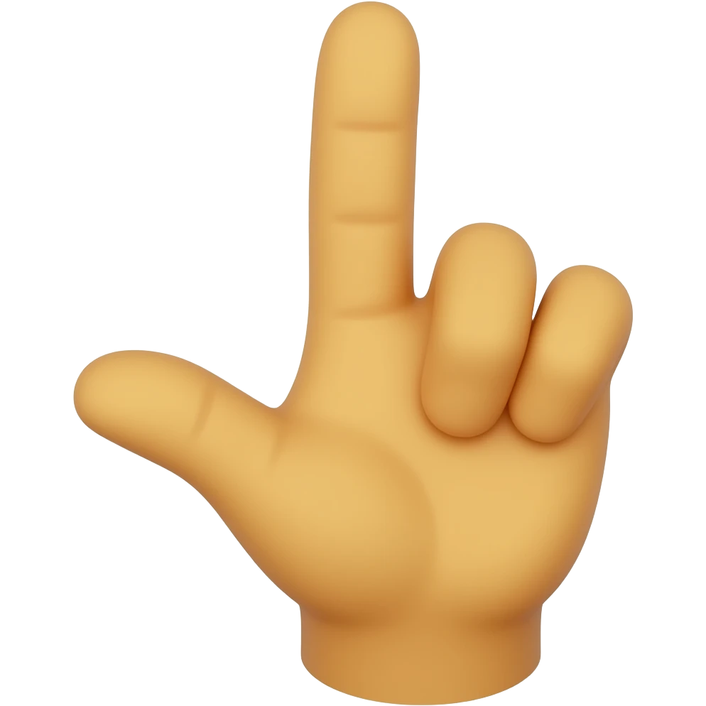 Yellow fist, thumb, pointer finger and middle finger out emoji