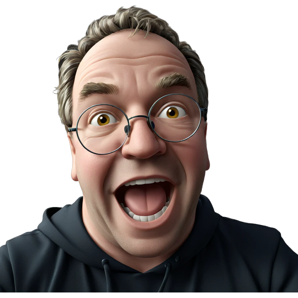 boy with glasses smiling at viewer emoji