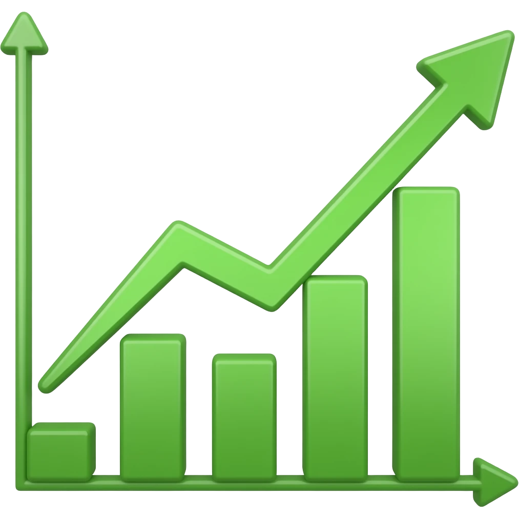 Una gráfica tipo montaña rusa con el estilo de la imagen anterior con verde emoji