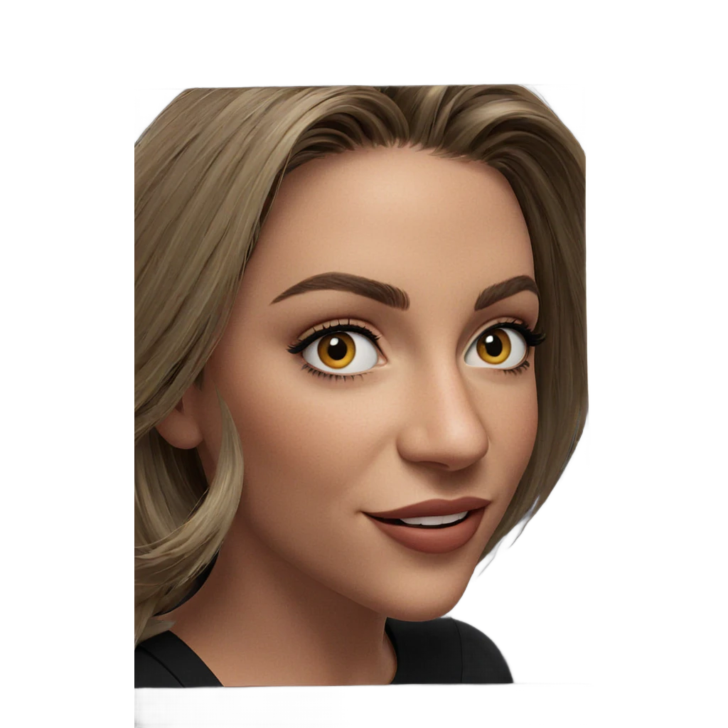 smiling girl portrait with text emoji