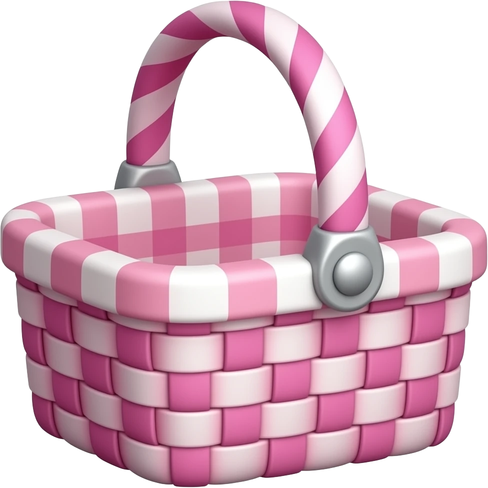 Pink picnic basket with no handles emoji