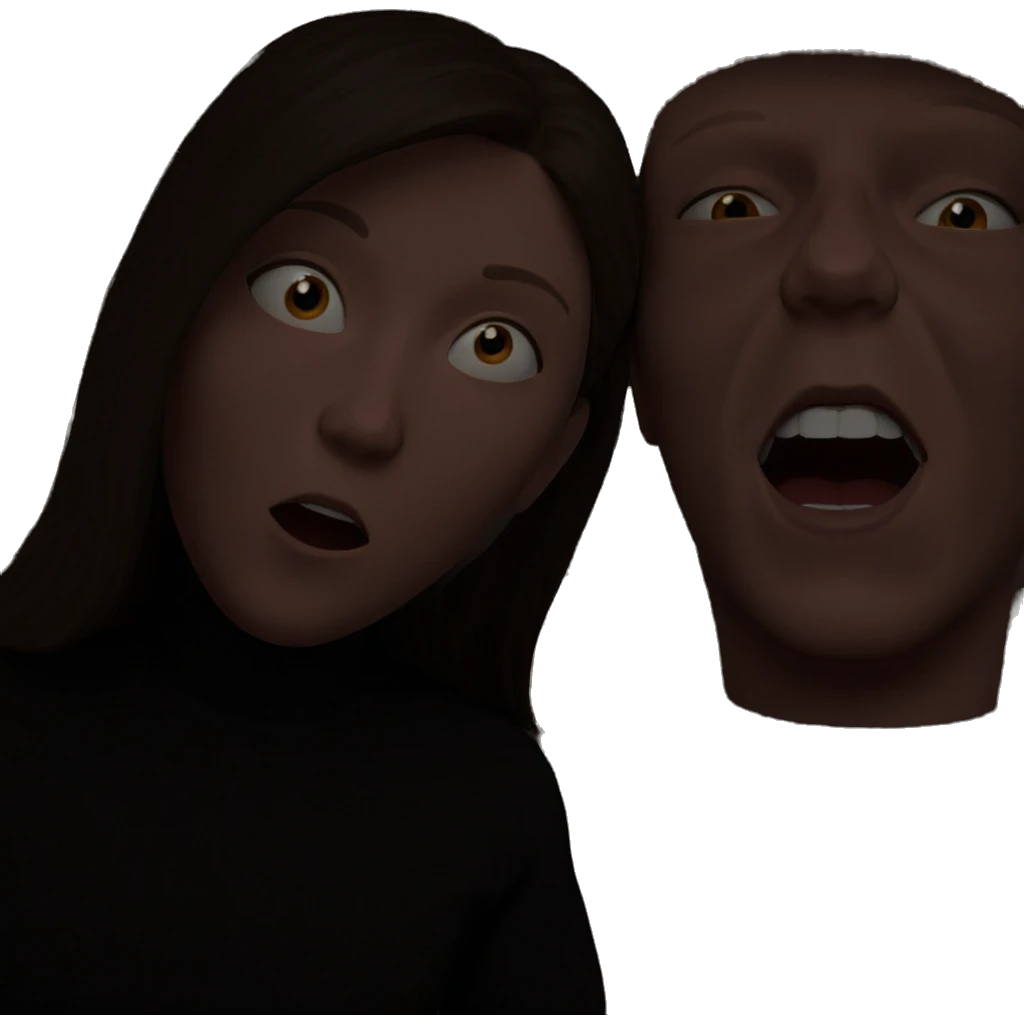 girl gazing at viewer emoji