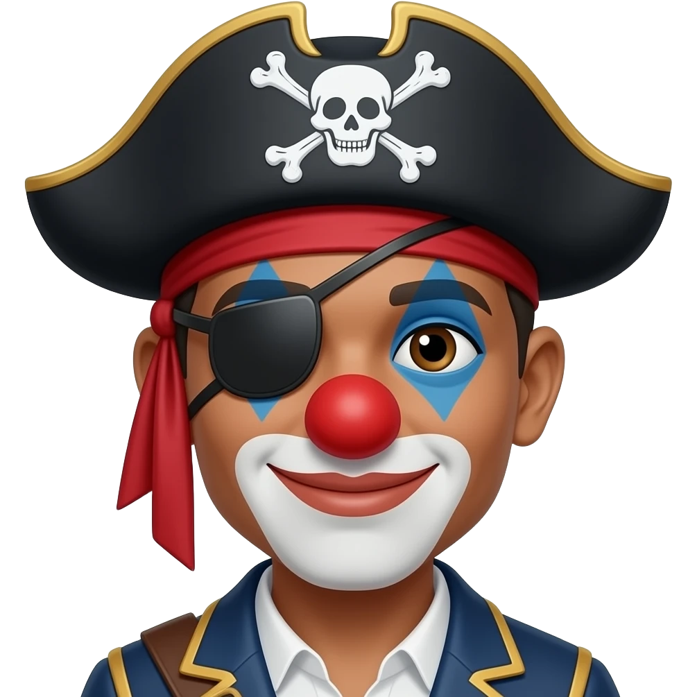 A pirate clown with illhan Omar’s face emoji