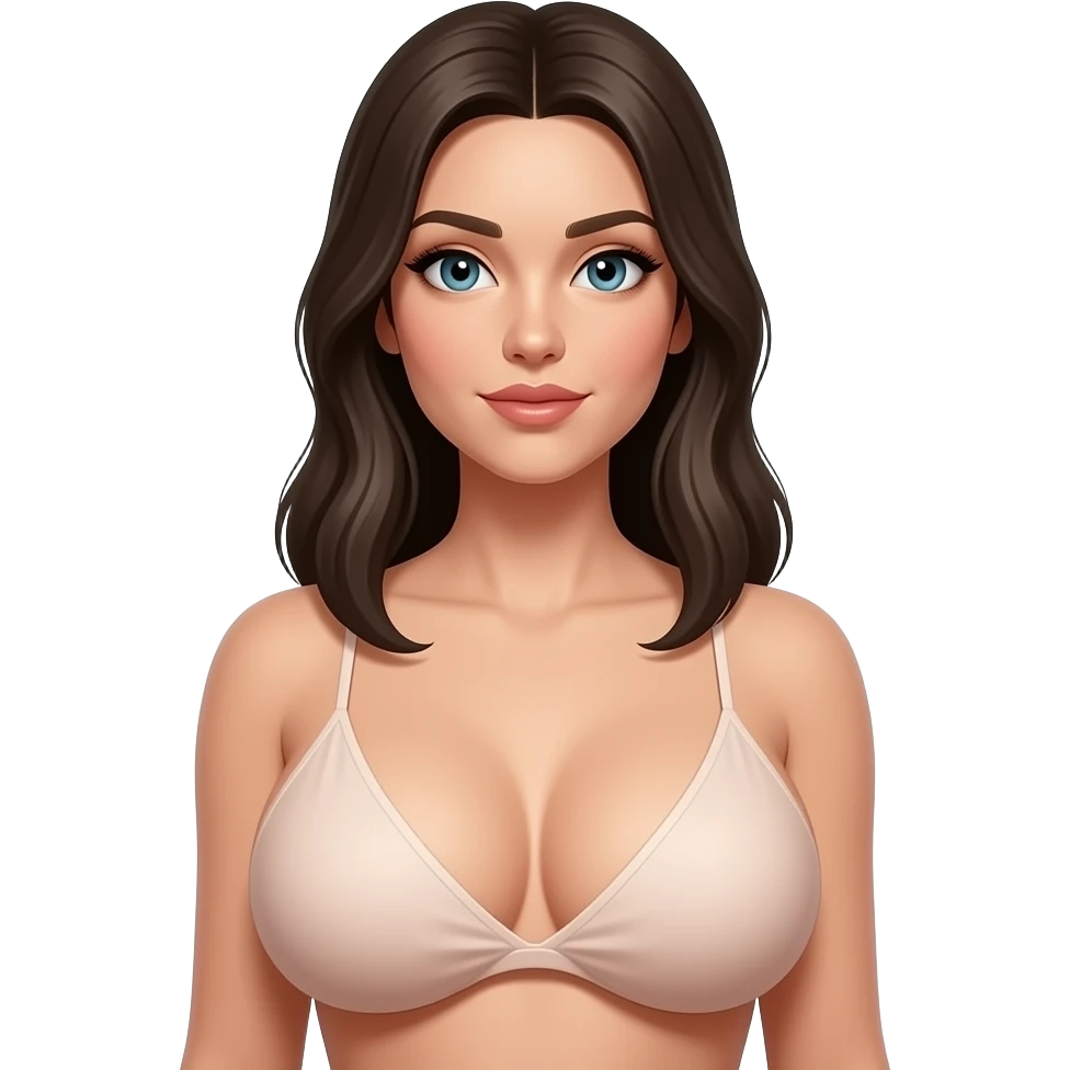 🙆🏼‍♀️very skinny woman with huge breasts. Nude. emoji