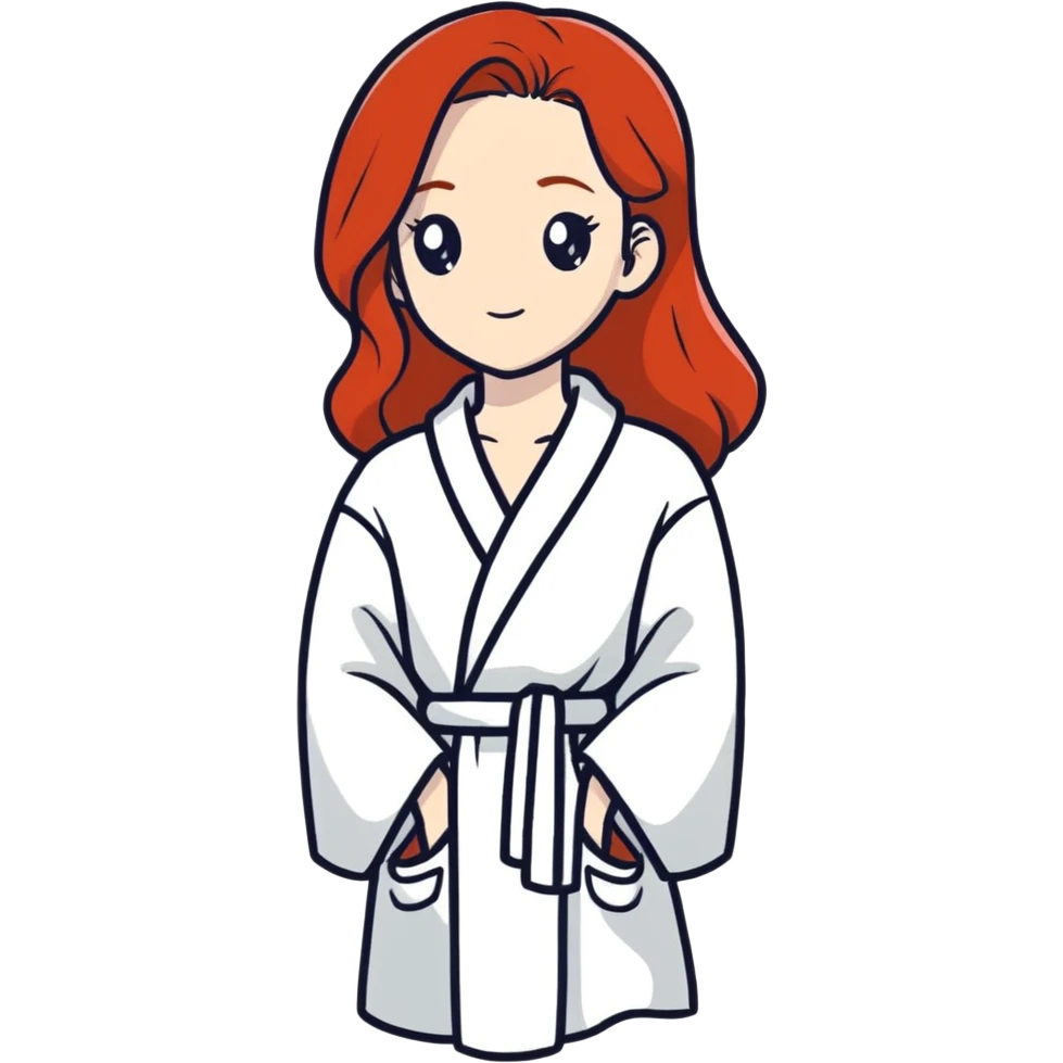 Redhead in a white robe emoji
