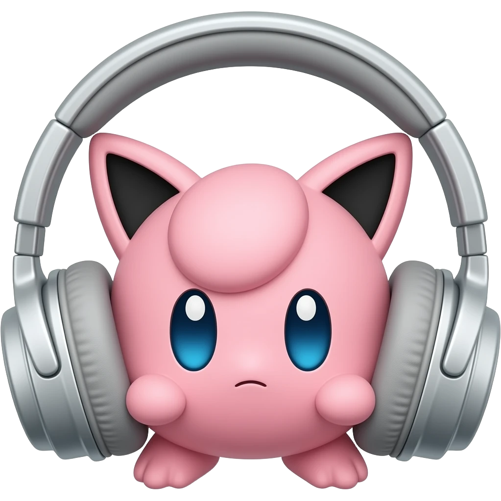 Pokemon Jigglypuff head heaphone emoji