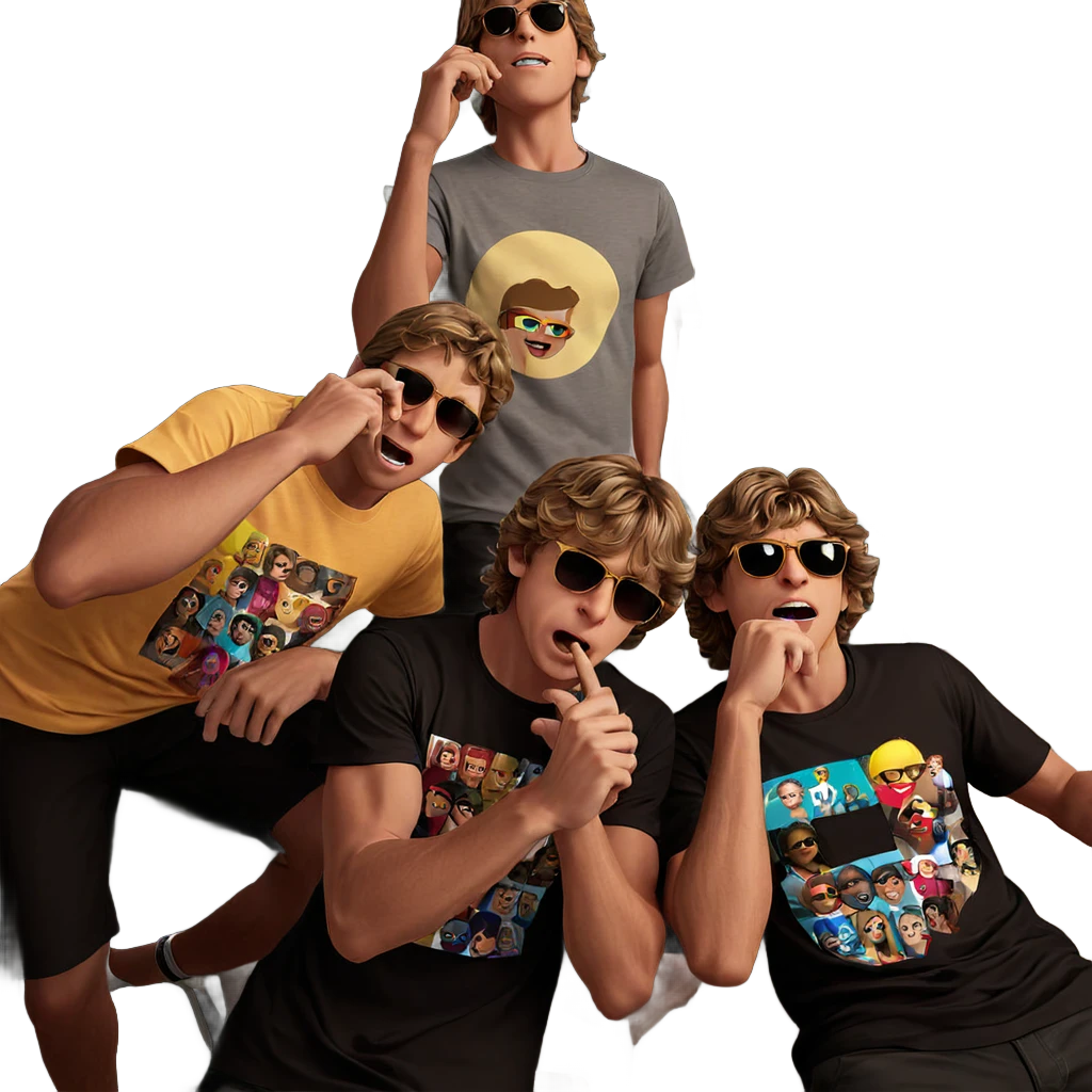 boys in sunglasses and shirts emoji