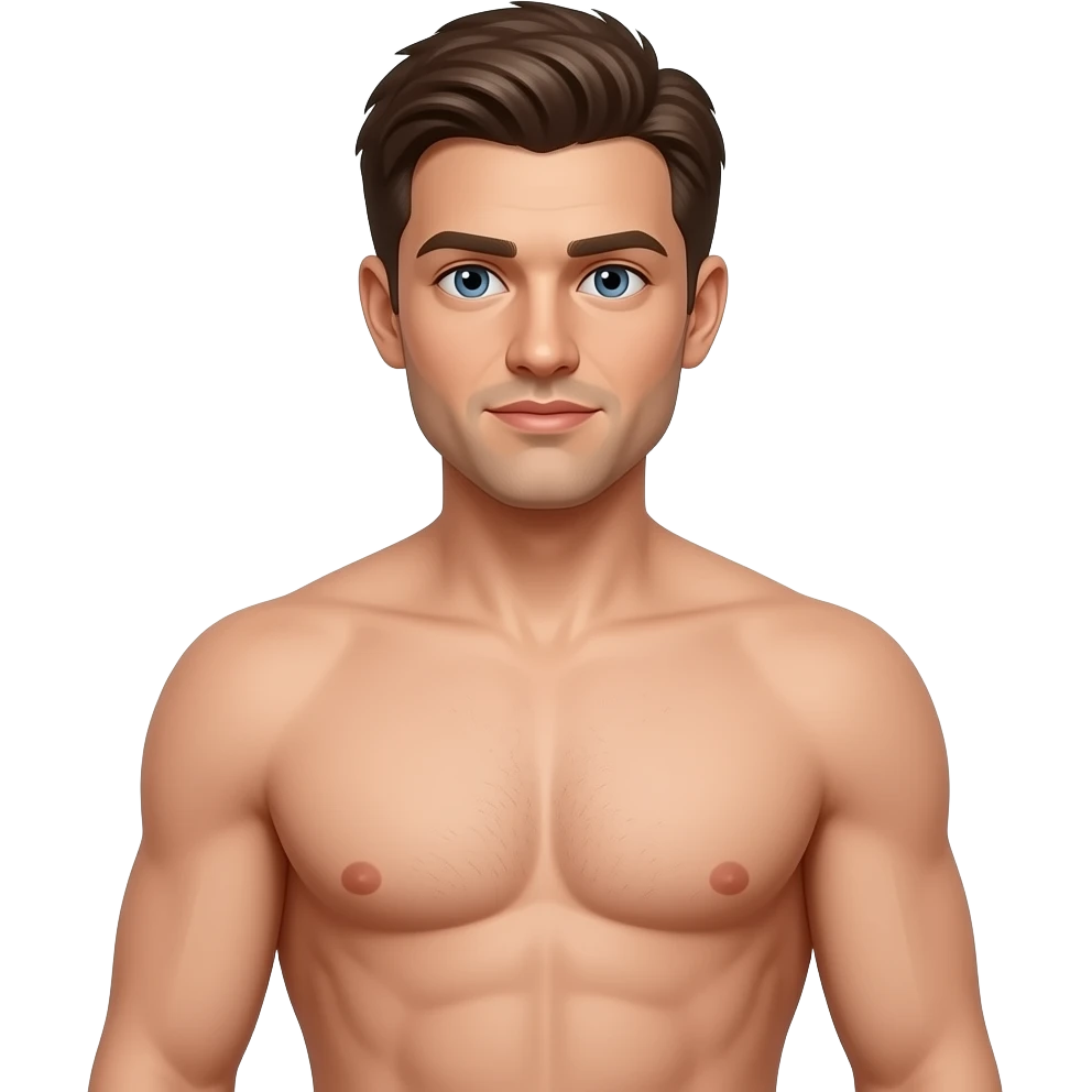 Man complete naked full body emoji