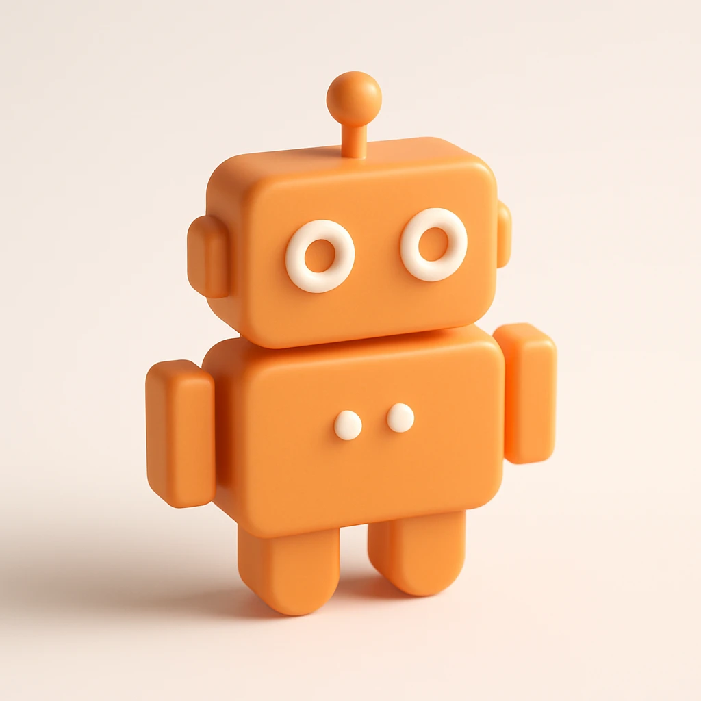 a 3D orange robot emoji