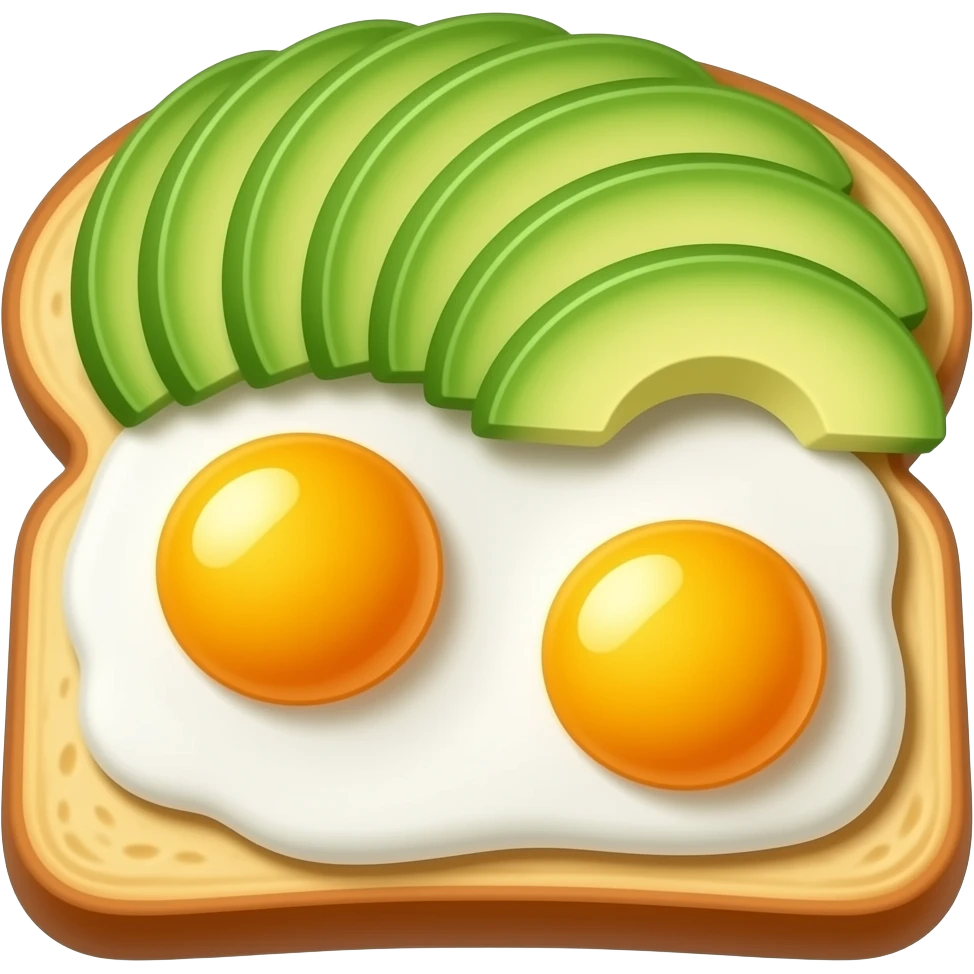 Eggs on toast with avocado emoji