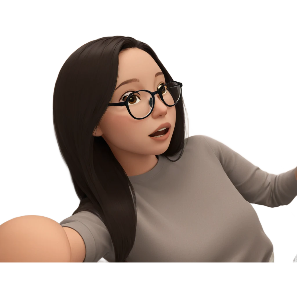 girl with glasses indoors emoji
