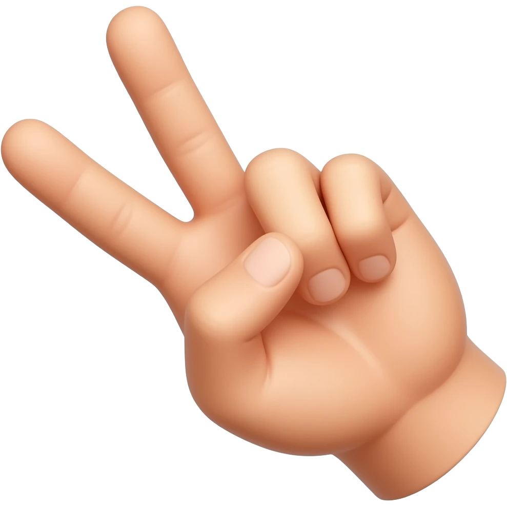 Peace finger sign sideways emoji