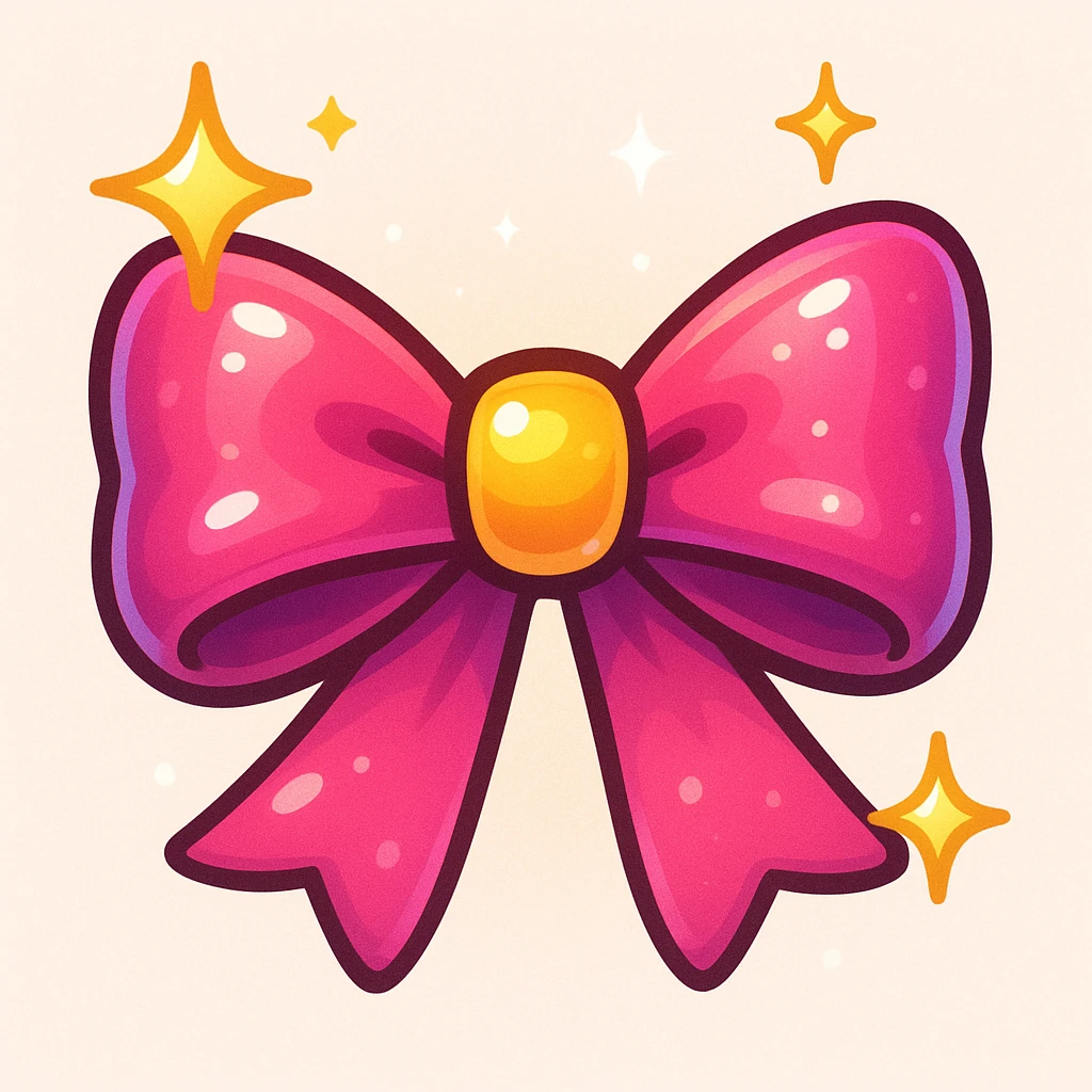 bow emoji, cute and shiny emoji