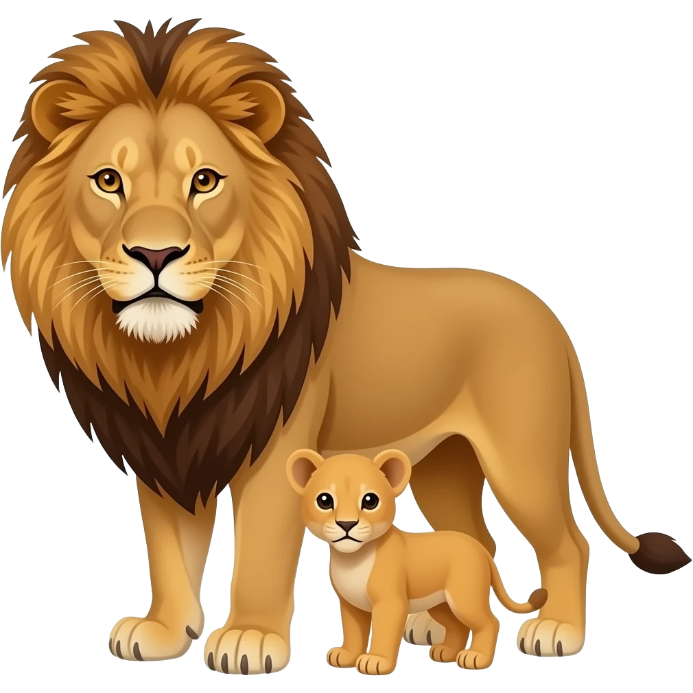 Lioness and cub emoji emoji