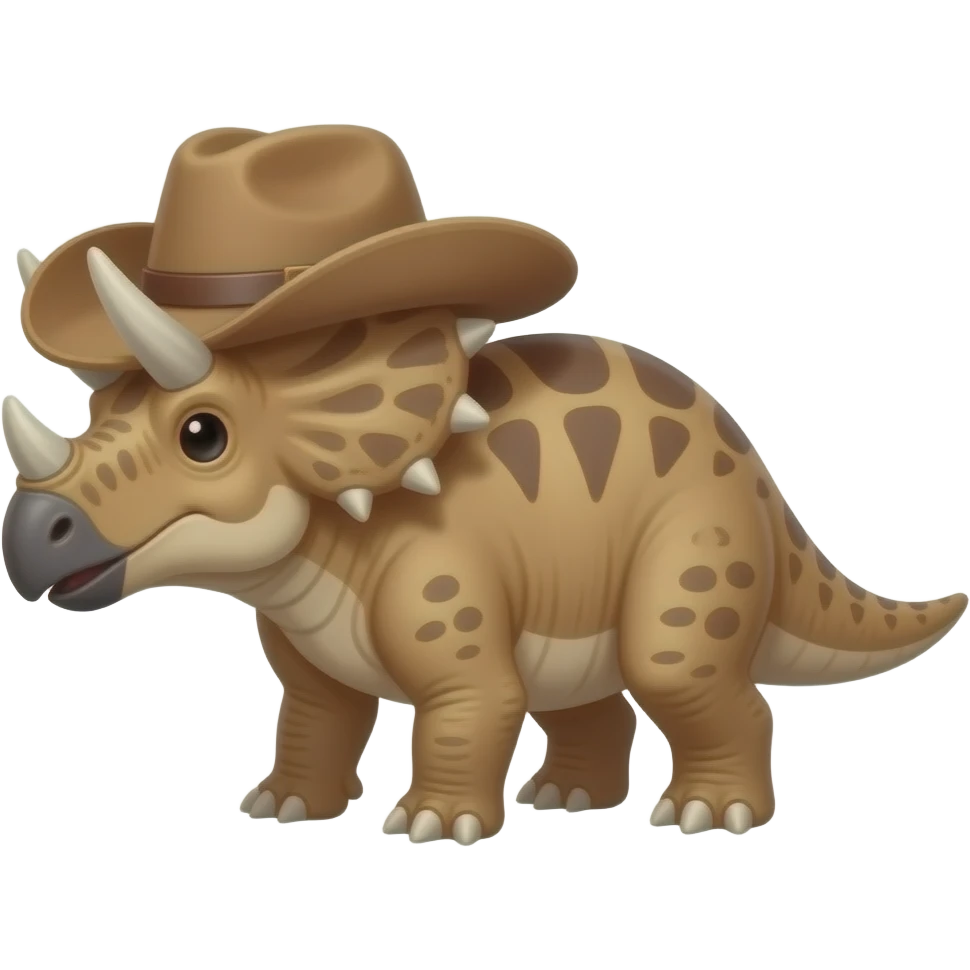 styracosaurus with cowboy hat on his head emoji