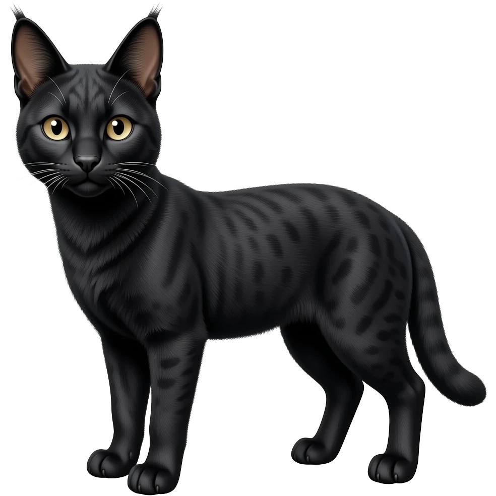 Black Melanistic Realistic Serval-Caracal-hybrid-fusion emoji