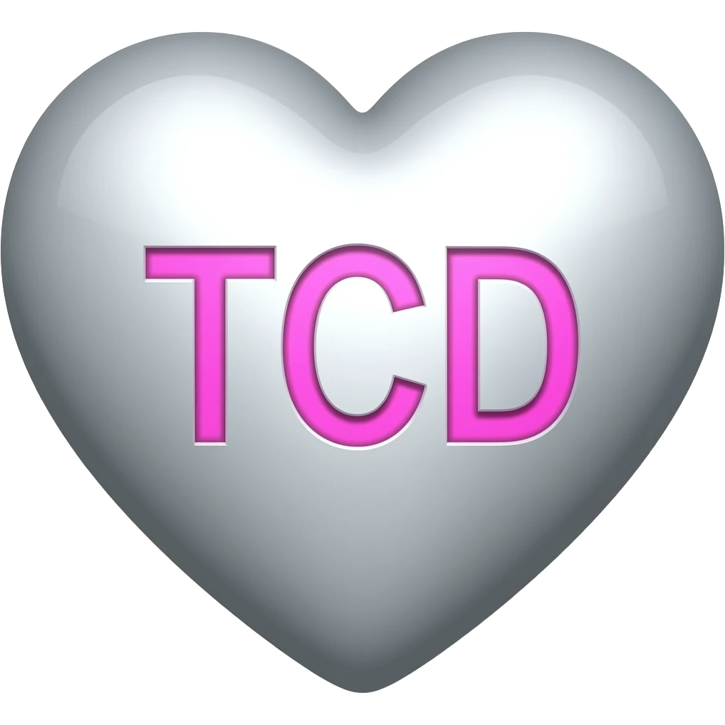 Chrome heart text TCD pink emoji